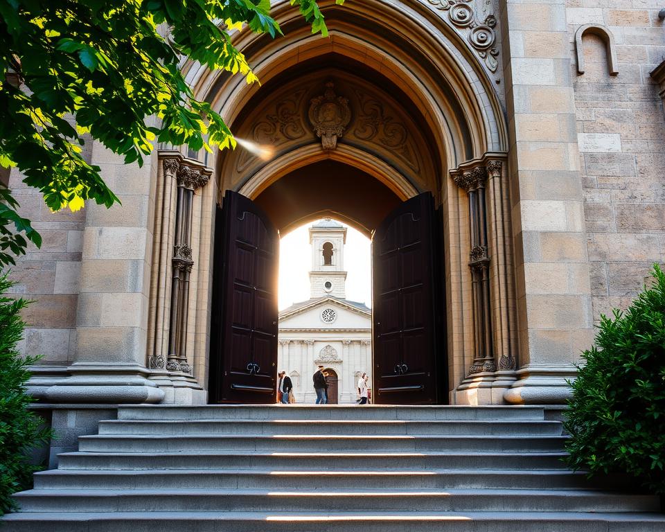 Gottesdienste Travemünde Kircheneingang