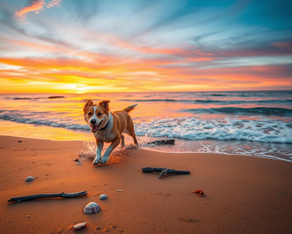 Hund am Ostseestrand