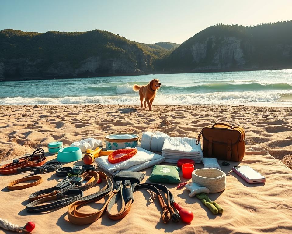 Hundestrand Ausrüstung Vorbereitung