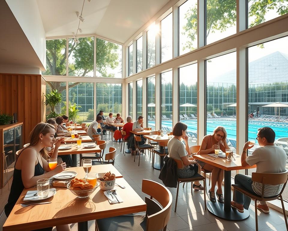 Schwimmbad-Café Verpflegung