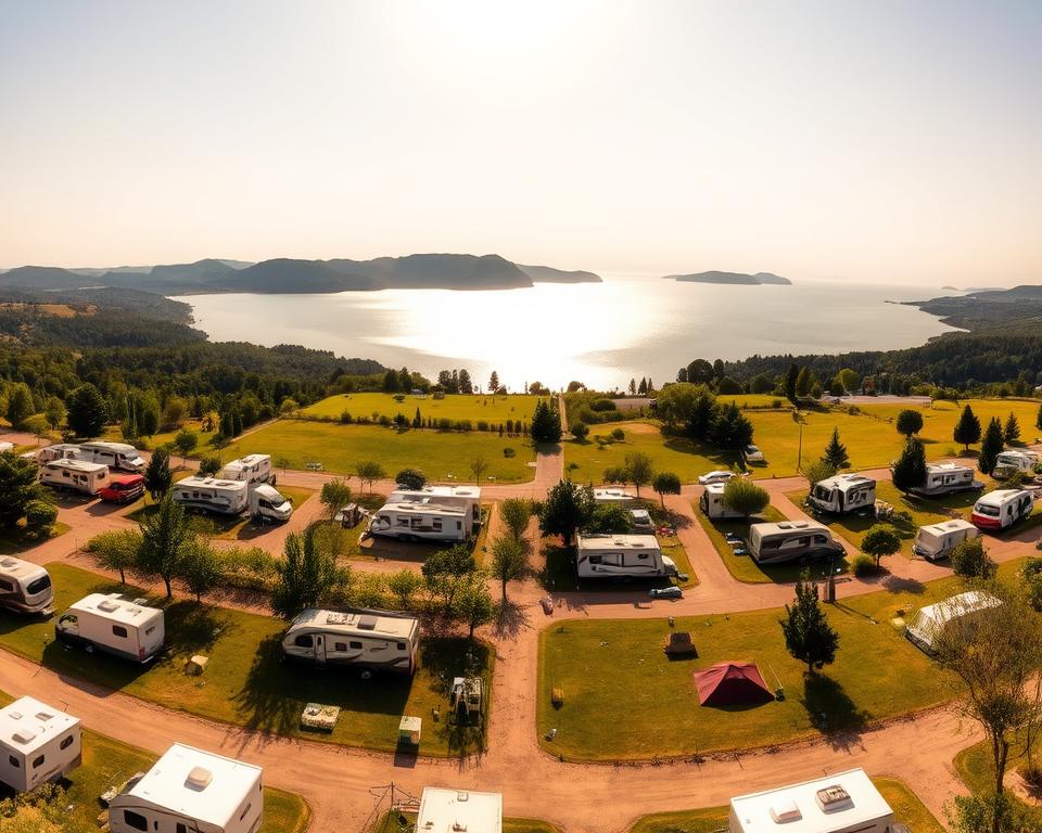 Wohnmobilstellplätze und Campingunterkünfte