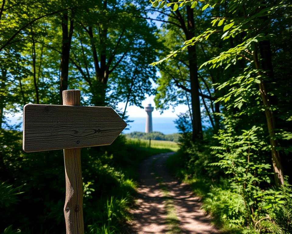 Anfahrt Klaustorf Turm Wegweiser