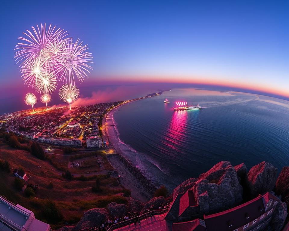Aussichtspunkte Ostsee in Flammen Feuerwerk