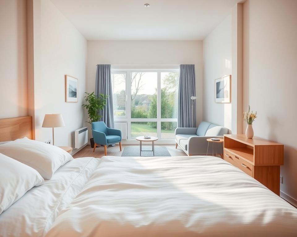 Komfortable Klinikzimmer in der Rehaklinik Ahrenshoop