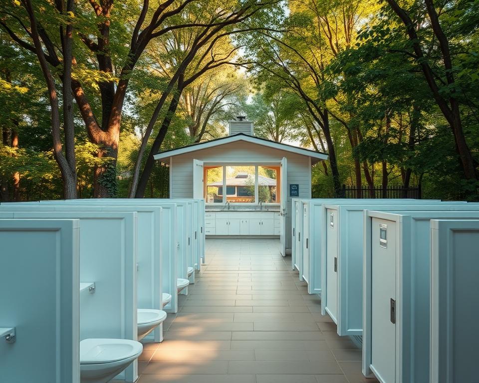 Moderne Sanitäranlagen am Campingplatz