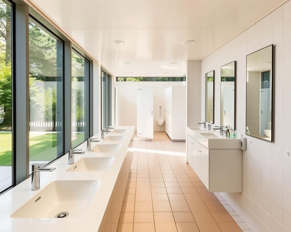 Moderne Sanitäranlagen am Campingplatz