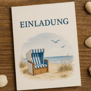Einladungskarten im Ostsee-Look