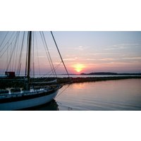 Rostock Mondscheinsegeln Rostock-Warnemünde zur Hanse Sail in Plane rund 3 Stunden ein.